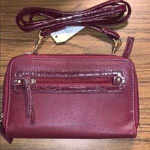 burgundy cross body purse